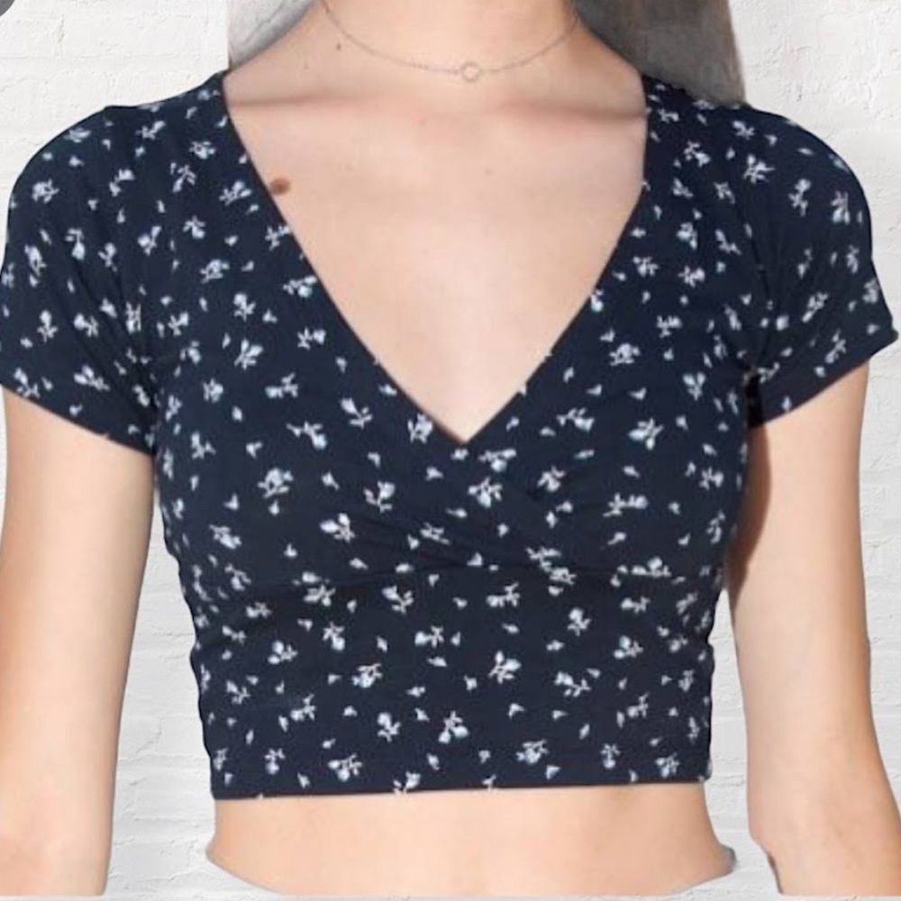 Navy blue Brandy Melville tie top